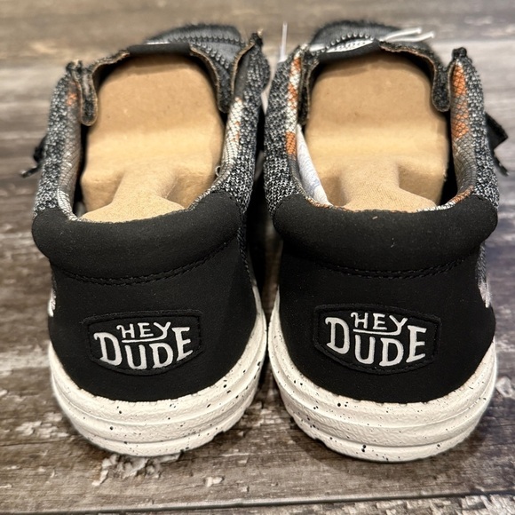 Hey Dude Wally Sox Stitch Wide Lace Up Loafers Shoes Mens 8EE Black White NEW - Picture 5 of 10